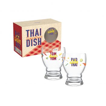 SOFT POWER FOOD Glass Set - Tom Yum & Pad Thai 300 ml (Set of 2)
